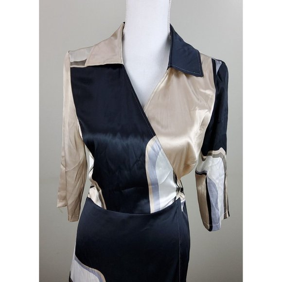 Jean Paul Berlin Women's Geometric Wrap Dress Size 8 US - Picture 4 of 9